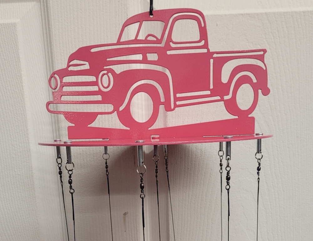 Plasma Cut Wind Chime, Old Truck Design
